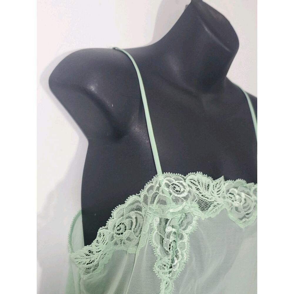 Wacoal Size XL Sheer Lime Green Baby Doll Short Sexy Nightie Lingerie Gown - Picture 4 of 12